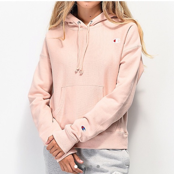 champion reverse weave hoodie peach